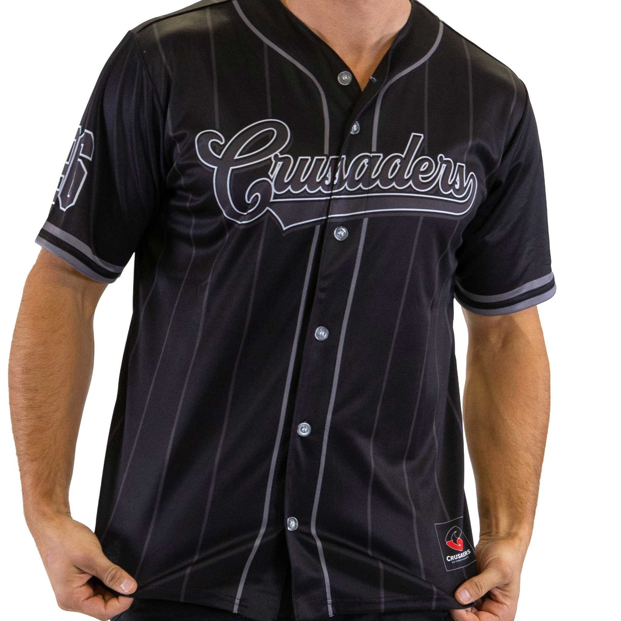 NZ Crusaders Blackout Baseball Shirt - Adult