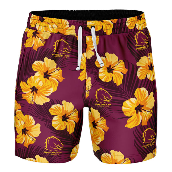 NRL Broncos 'Aloha' Volley Swim Shorts