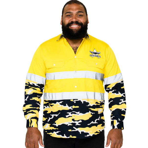 NRL Cowboys 'Camo' Hi-Vis Work Shirt