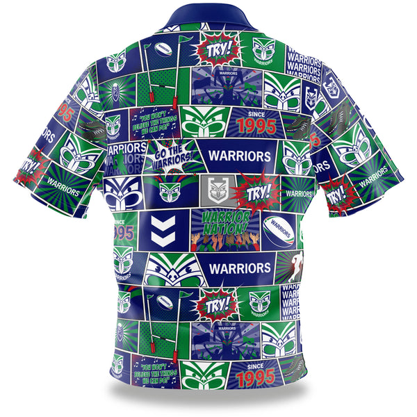 NRL Warriors 'Fanatic' Button-Up Shirt