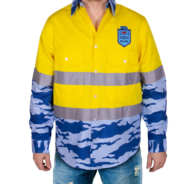 NSW Blues 'Camo' Hi-Vis Work Shirt