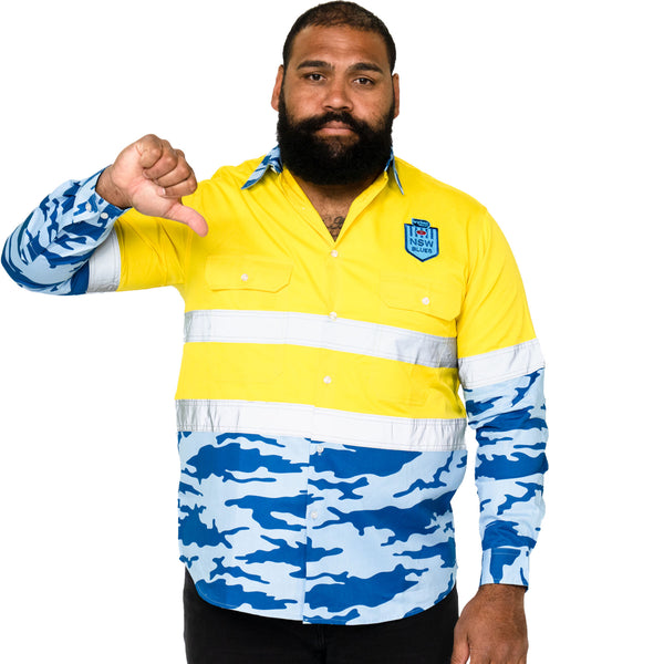 NSW Blues 'Camo' Hi-Vis Work Shirt