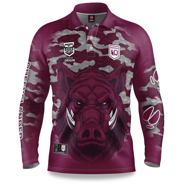 QLD Maroons "Razorback" Outback Shirts - Youth