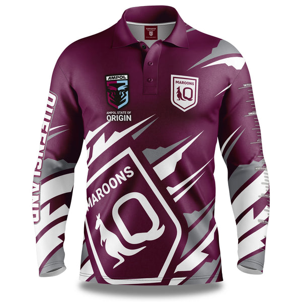 QLD Maroons 'Ignition' Fishing Shirt - Adult